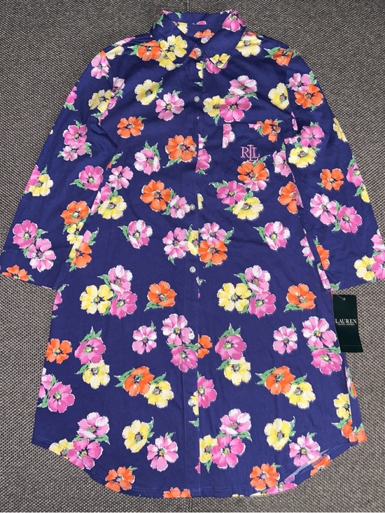 Ralph Lauren Dresses & Skirts - Ralph Lauren Navy Floral Button-Down Shirt Dress